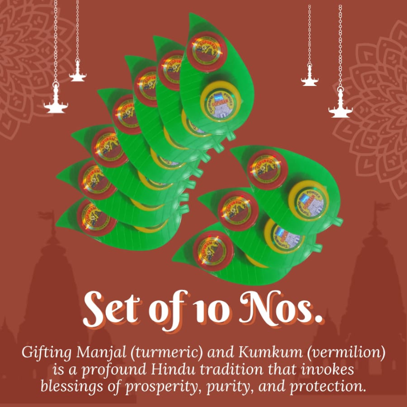 Leaf Manjal kumkum set of 10