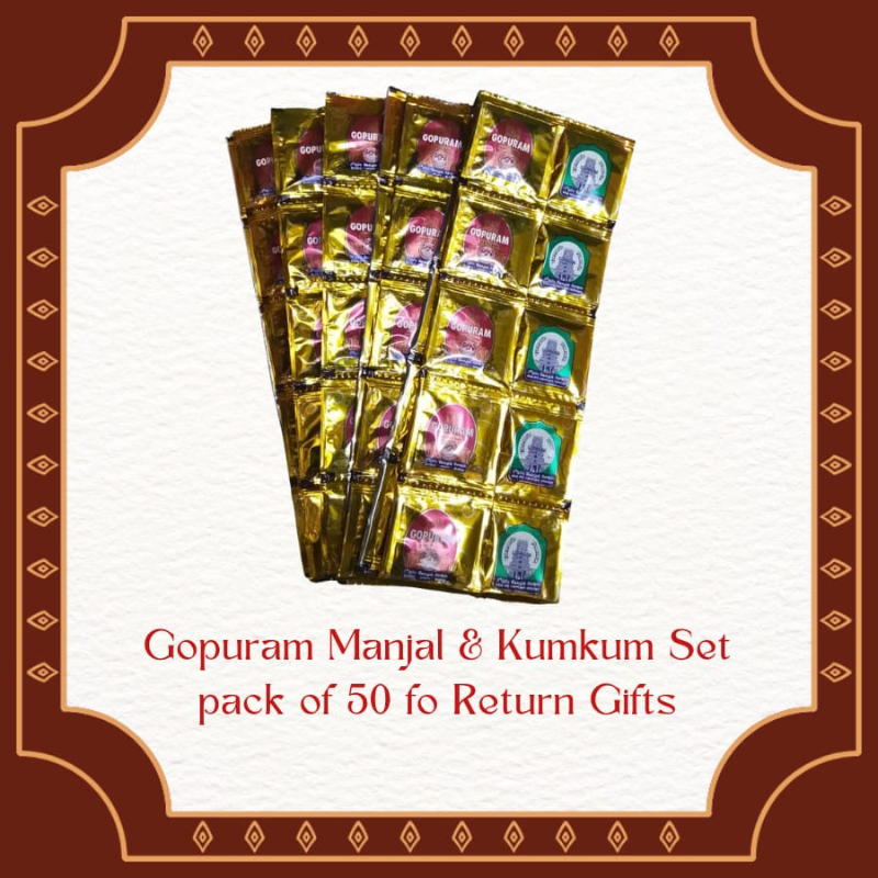 Gopuram Manjal kumkum Set of 50